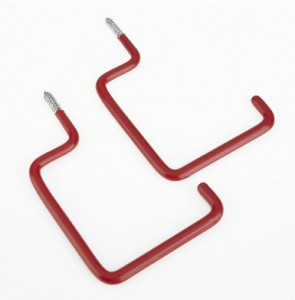 Screw-in All Purpose Hook Straight Red Protective coated Steel
